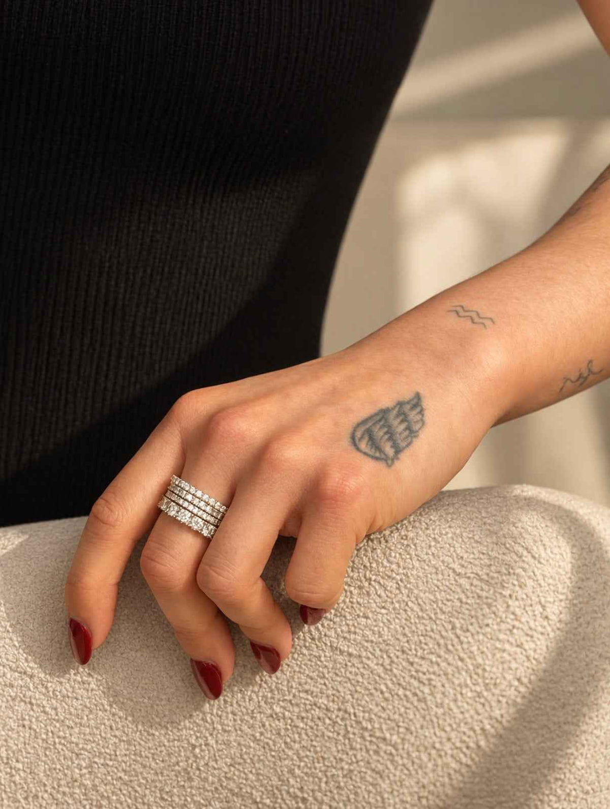 Moissanite Half Eternity Ring
