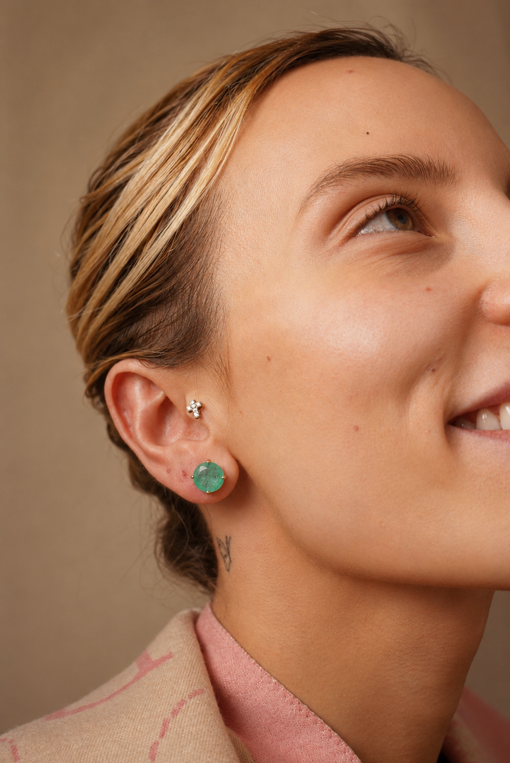 Victoria Colombian Emerald Earrings 8mm | Lab Grown