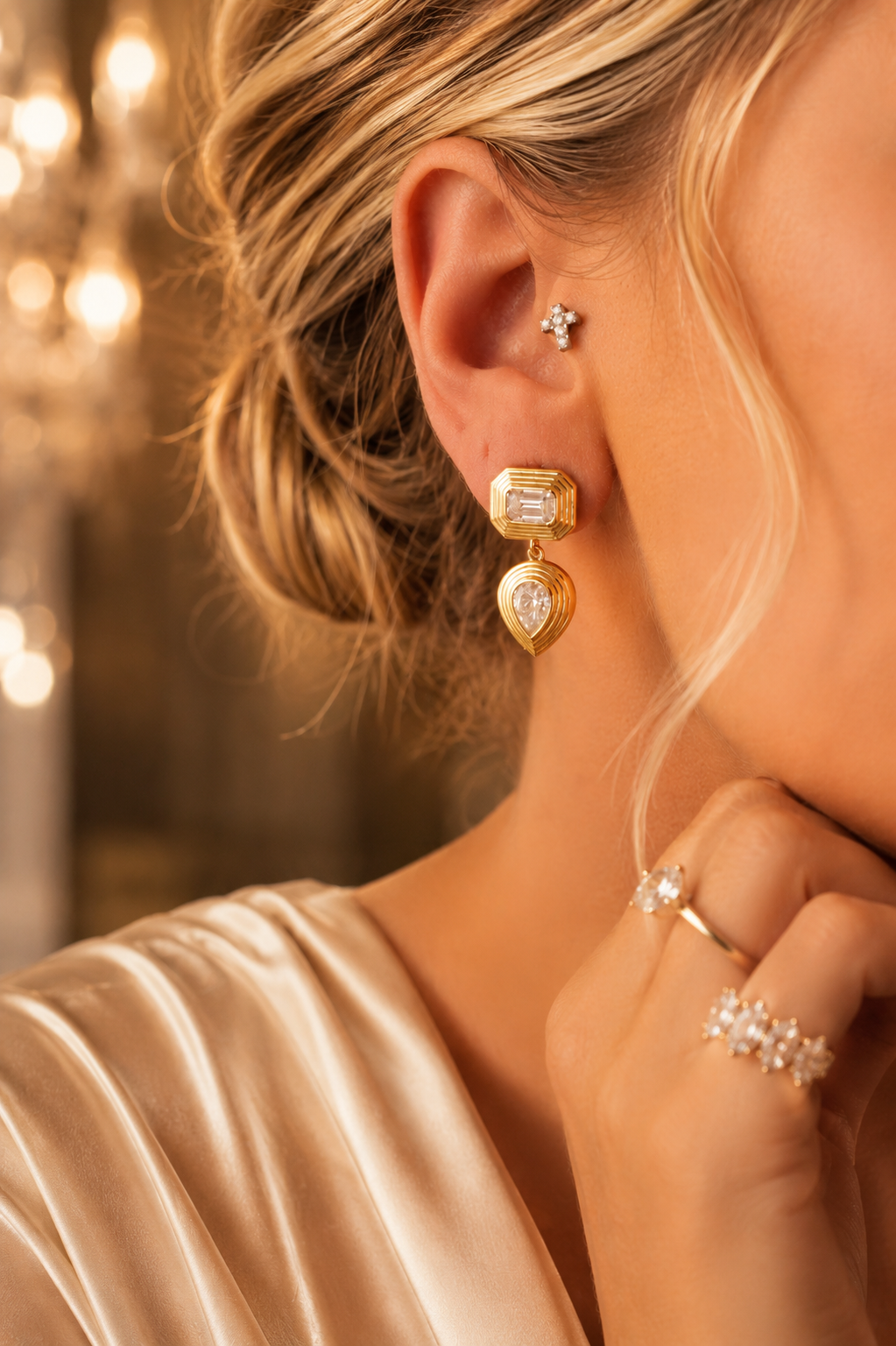 Mayfair Mosaic Earrings | Moissanite