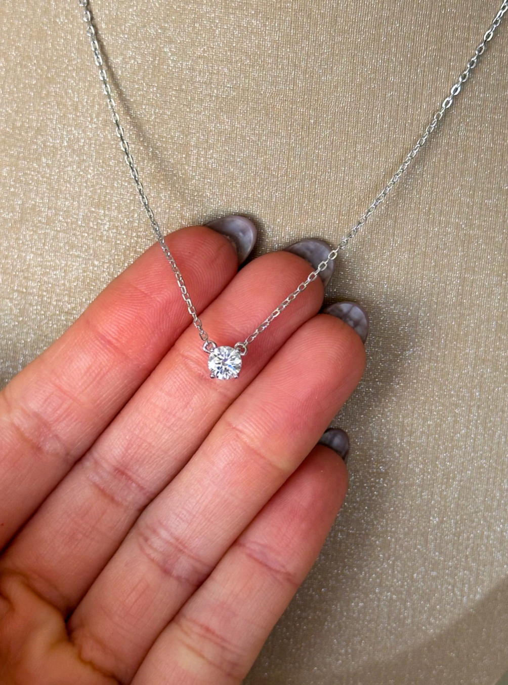 Majesty Moissanite Necklace - 5mm - Rubielle London