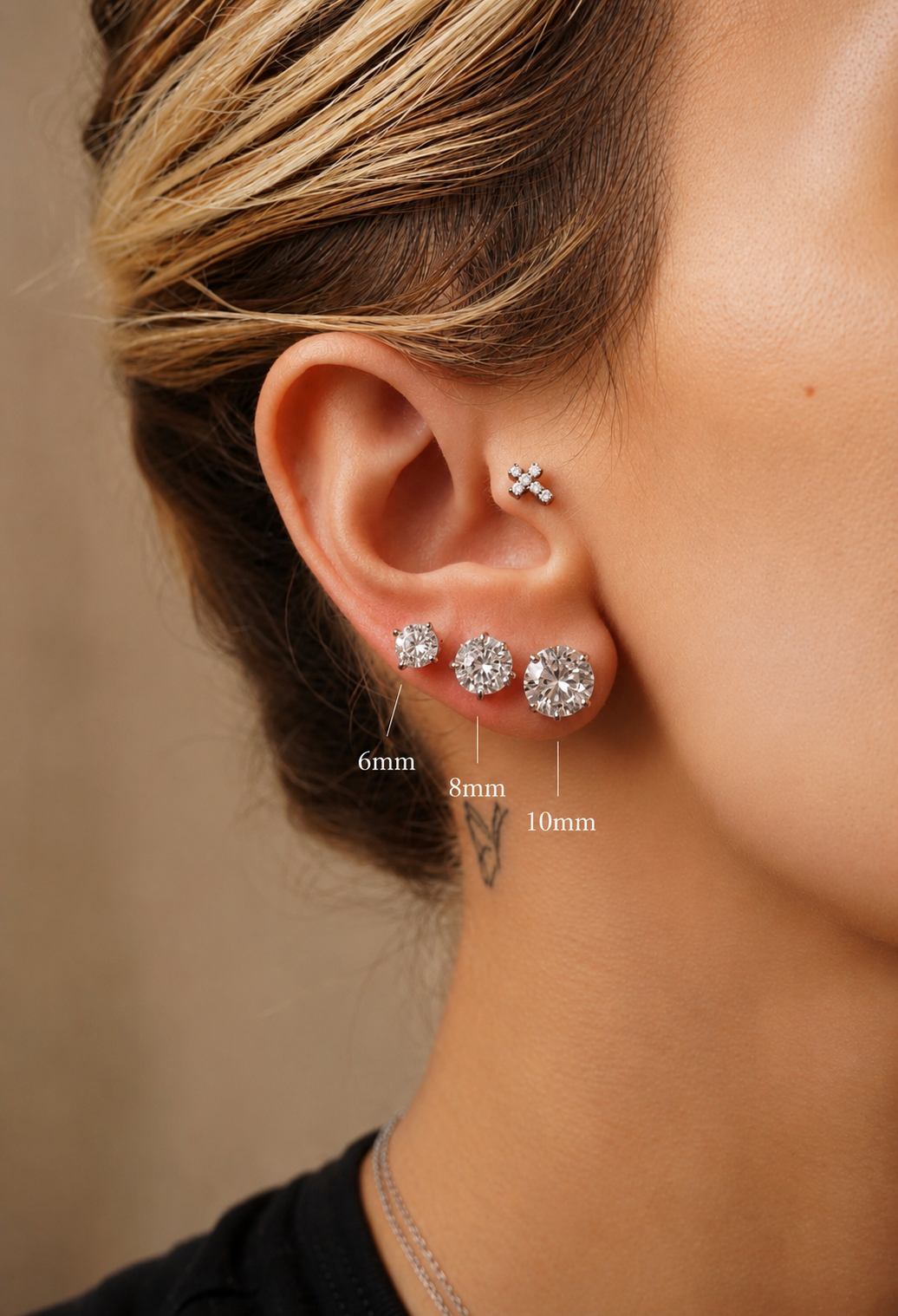Majesty 9mm Moissanite Solitaire Studs