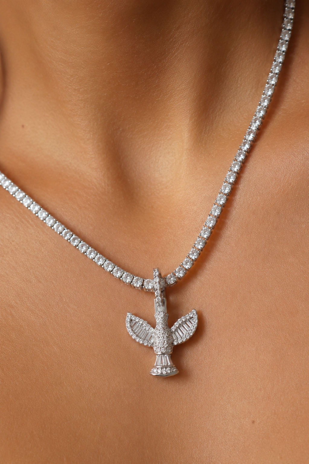 Lumière Tennis Necklace | Natural White Sapphire