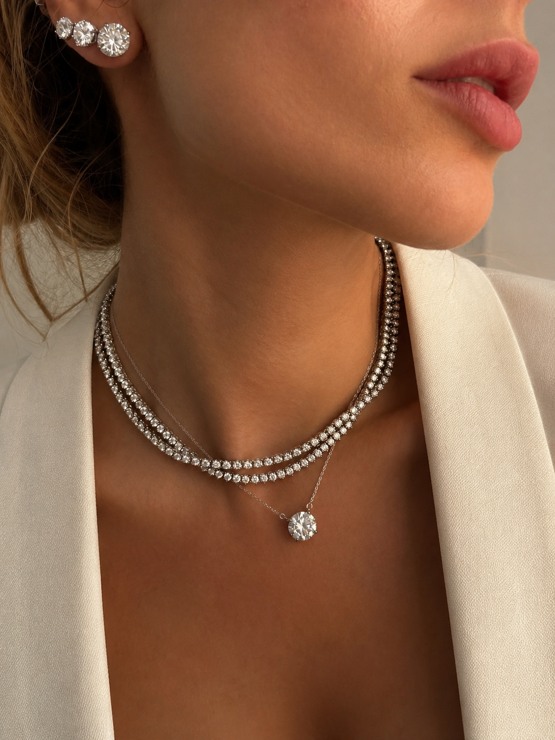 Anne 3mm Moissanite Tennis Necklace
