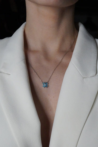 Alboni Clover Aquamarine Necklace