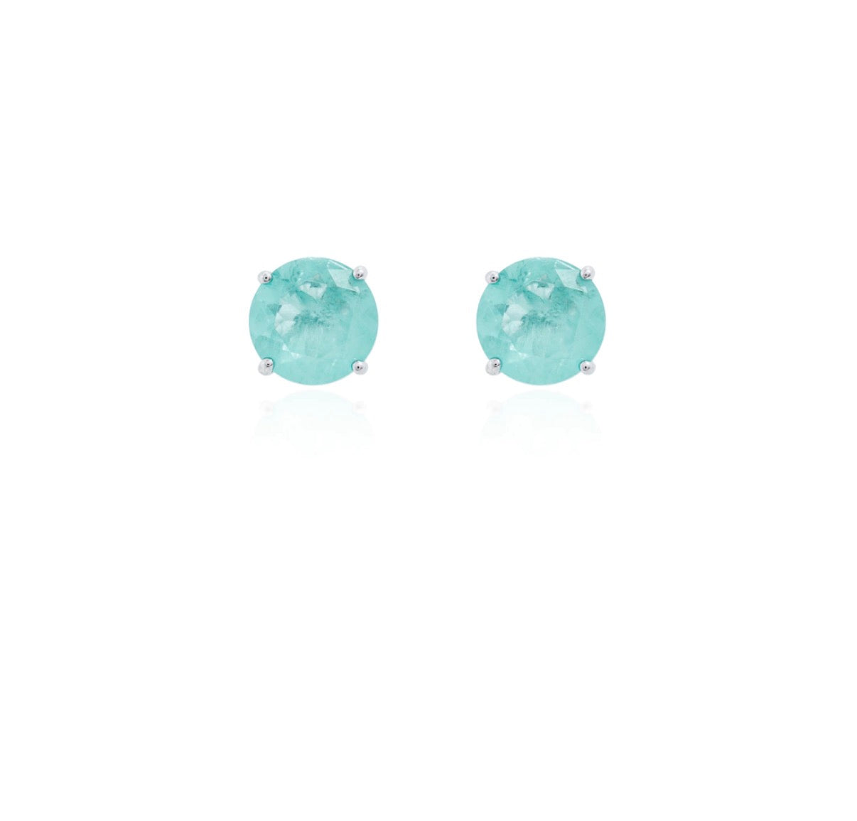 Chelsea Colombian Emerald Earrings 6mm - Rubielle London