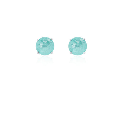 Chelsea Colombian Emerald Earrings 6mm - Rubielle London