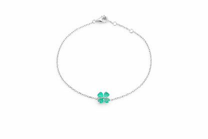 Primrose Colombian Emerald Clover Bracelet - Rubielle London