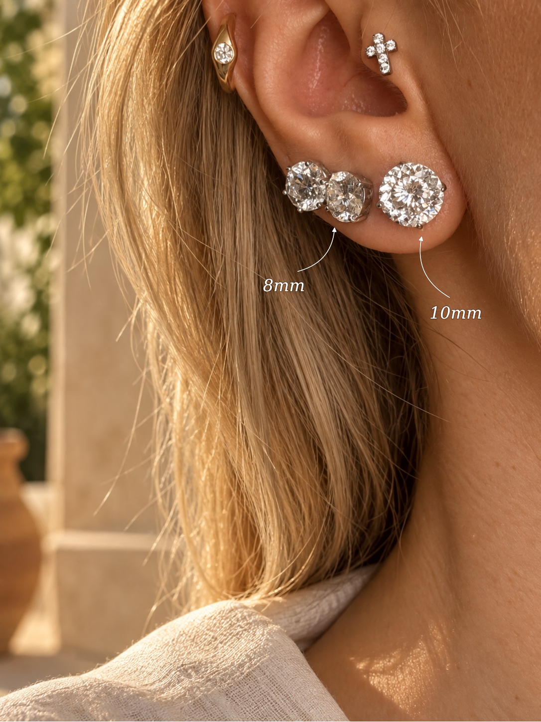 Majesty 10mm Moissanite Solitaire Studs