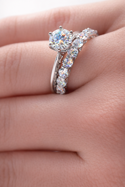 Solitaire Moissanite 6.5mm Ring - Rubielle London