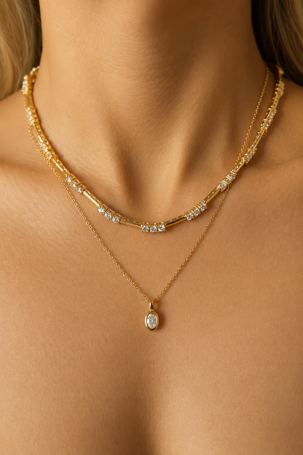 Knife-Edge Riviera Necklace | 18k Gold