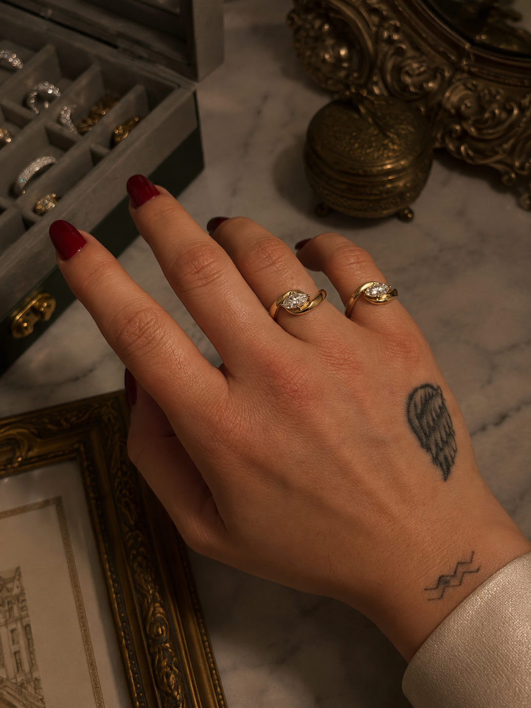 Kensington Marquise Moissanite Ring — Vermeil Edition - Rubielle London