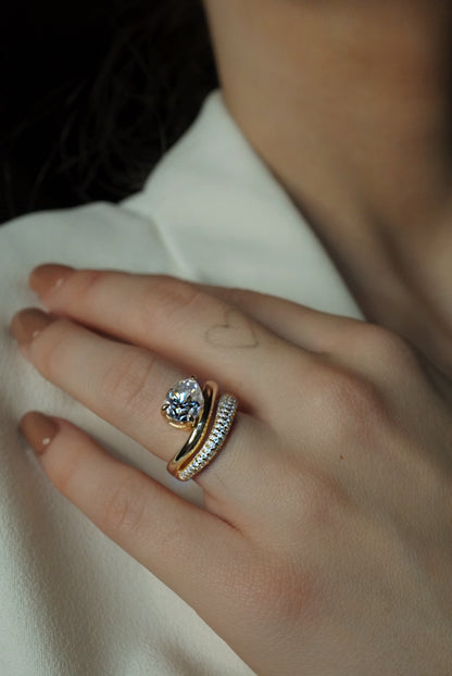 Dynasty Moissanite Ring — 18k Gold Vermeil