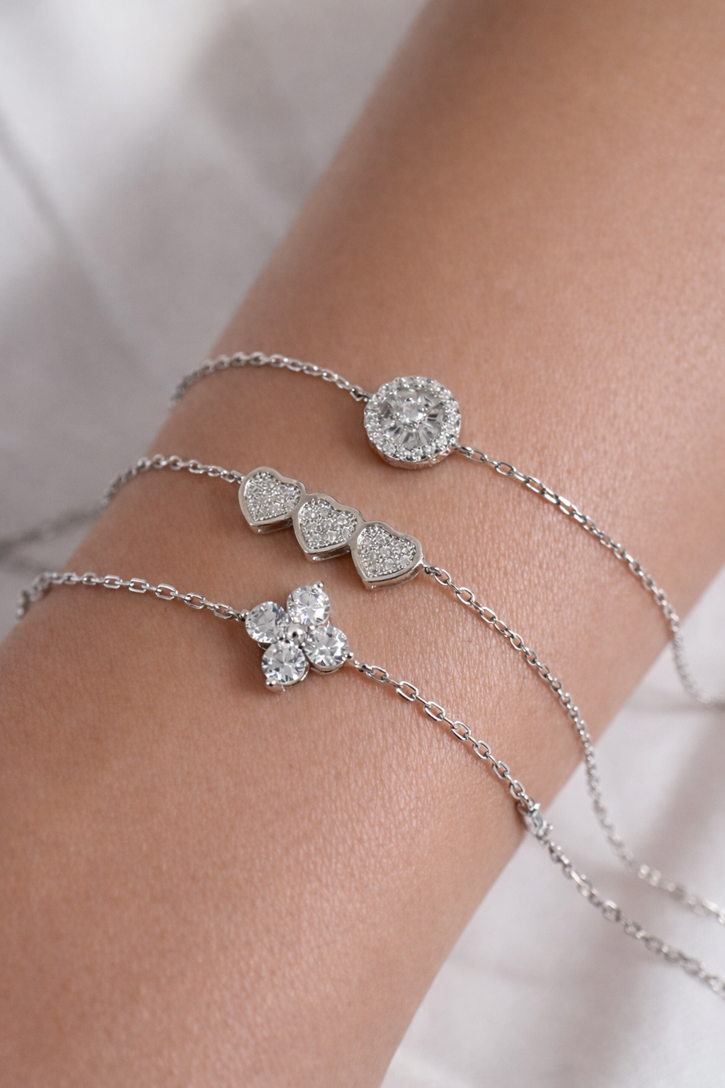 Windsor Triple Heart Bracelet - Rubielle London