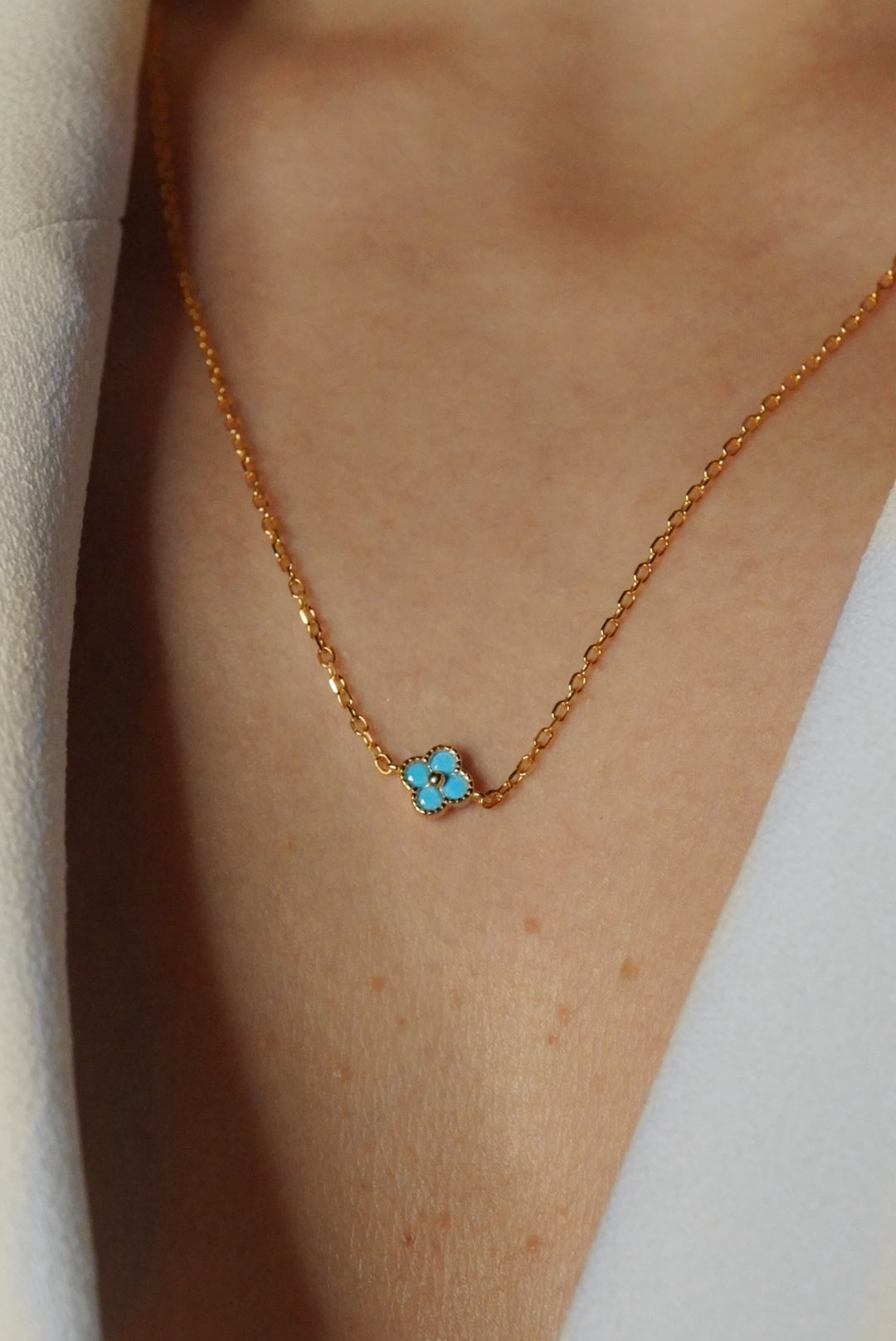 Albion Mini Clover Turquoise Necklace