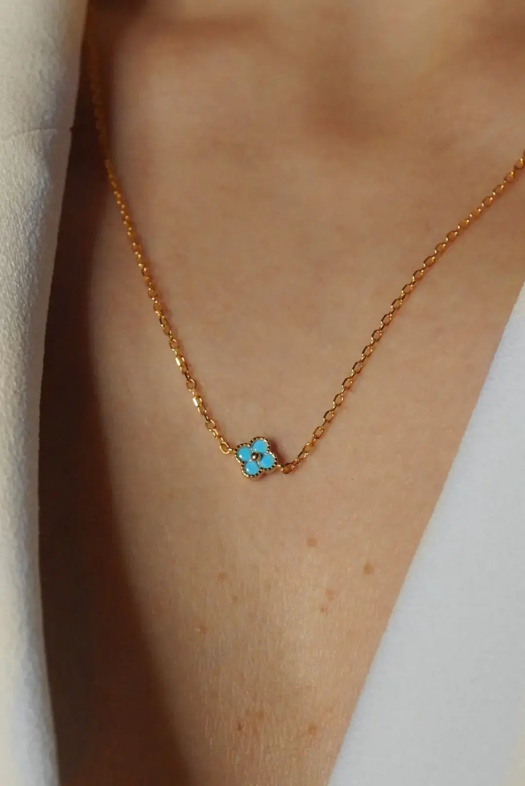 Albion Mini Clover Turquoise Necklace