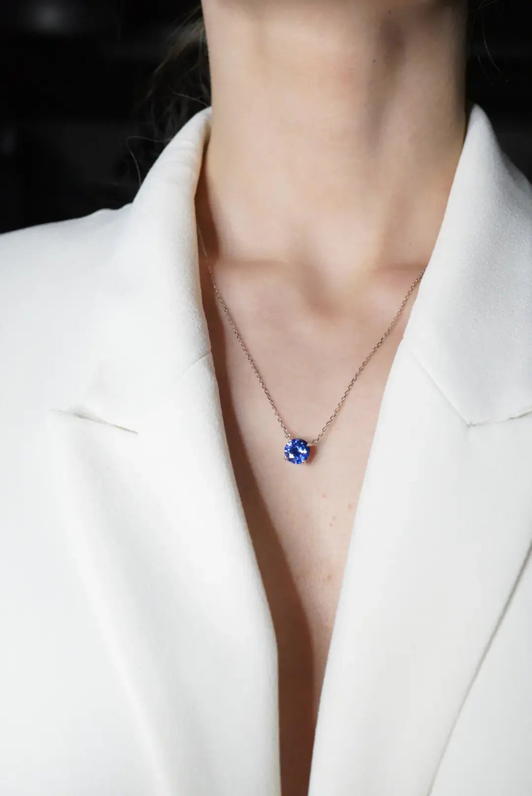 Chelsea Solitaire Tanzanite Necklace 8mm