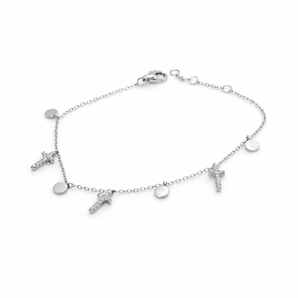 Windsor Cross Charm Bracelet - Rubielle London