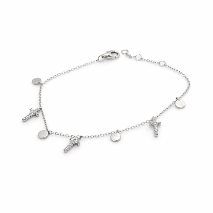 Windsor Cross Charm Bracelet - Rubielle London