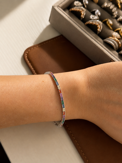 The Chelsea Spectrum Tennis Bracelet - Rubielle London