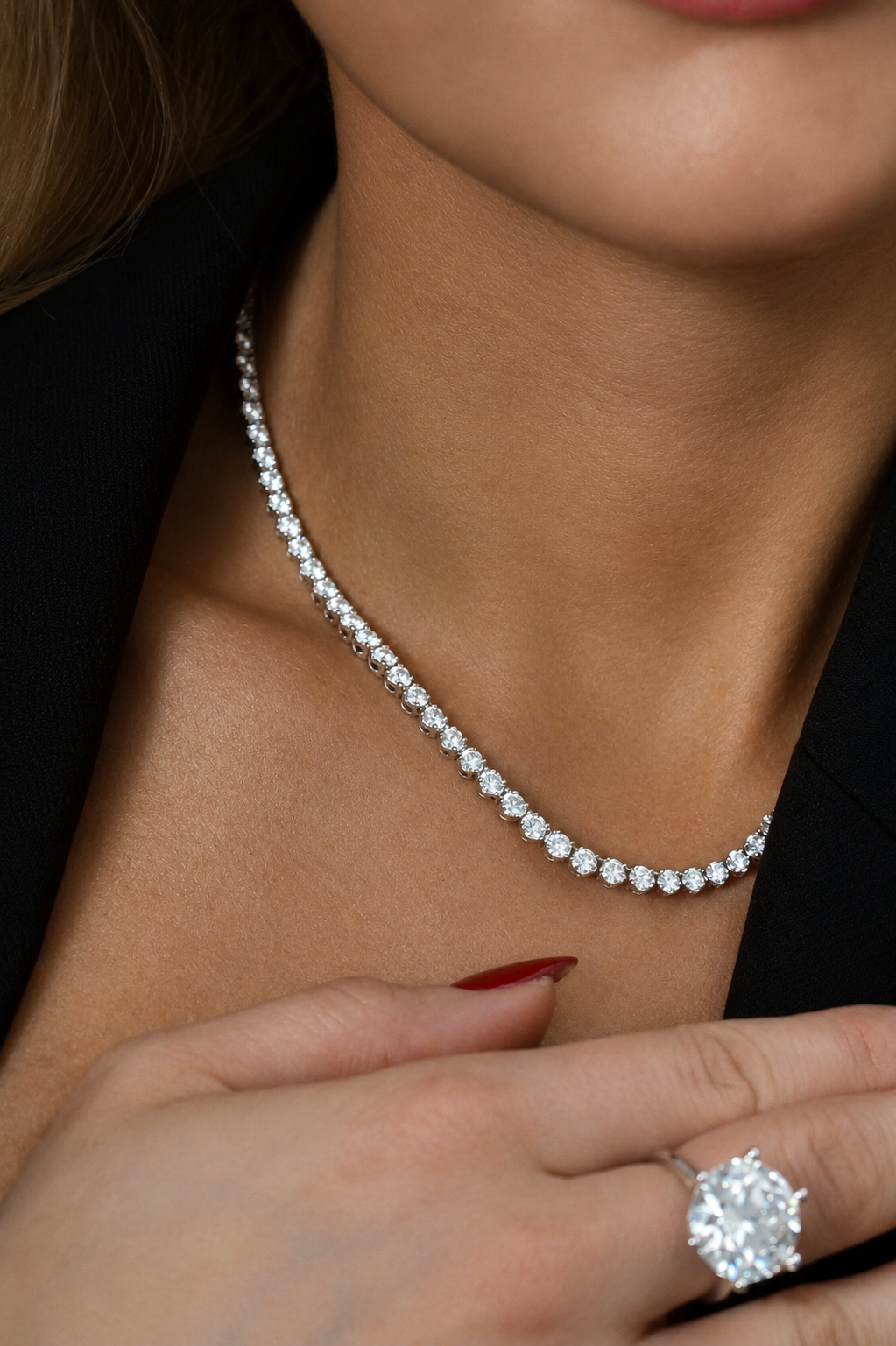 Classic 2.75mm Moissanite Tennis Necklace