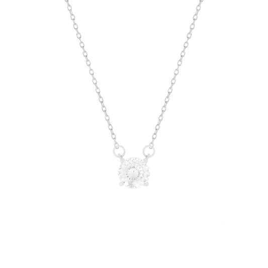Chelsea Solitaire Necklace — 6.5mm Portuguese Setting Edition - Rubielle London