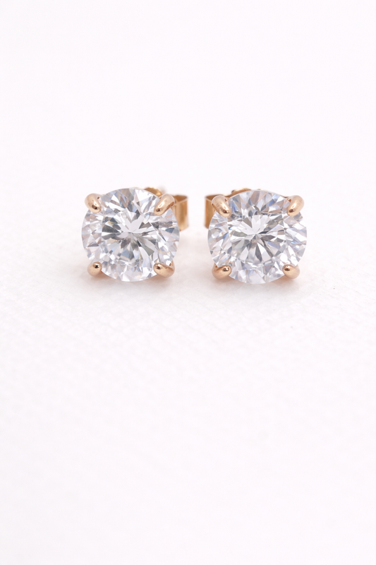 Chelsea Solitaire Stud Earrings 8mm — 18k Gold