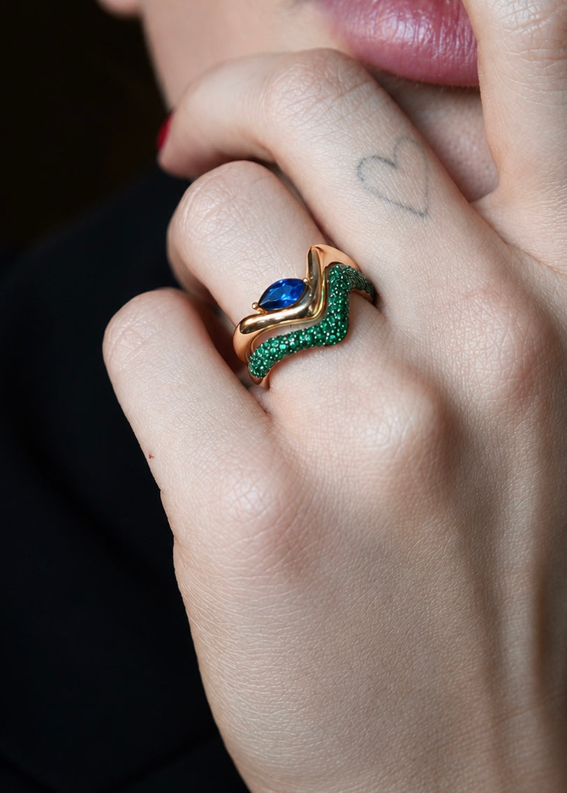 Selene Emerald Fusion Ring