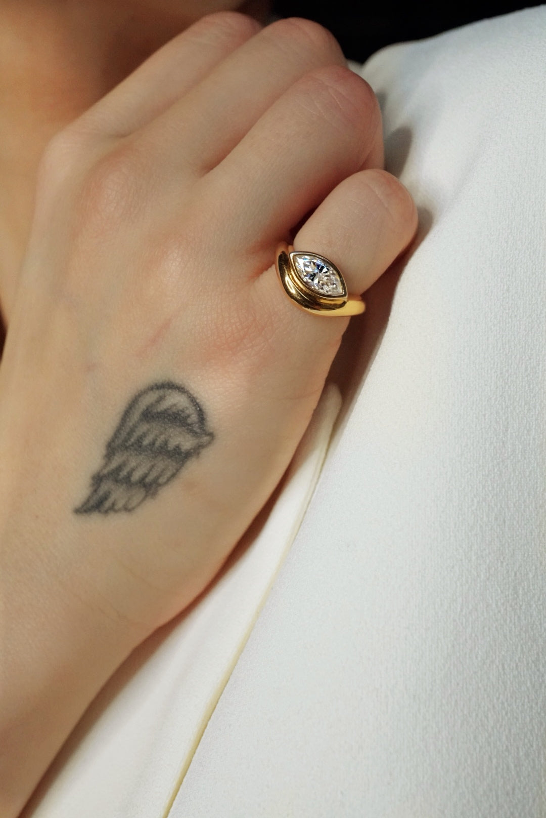 Dynasty Moissanite Pinky Ring — 18k Gold Vermeil