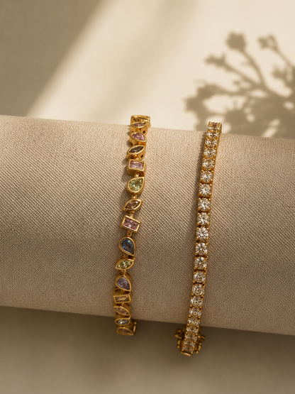 The Kensington Mosaic Tennis Bracelet - Rubielle London