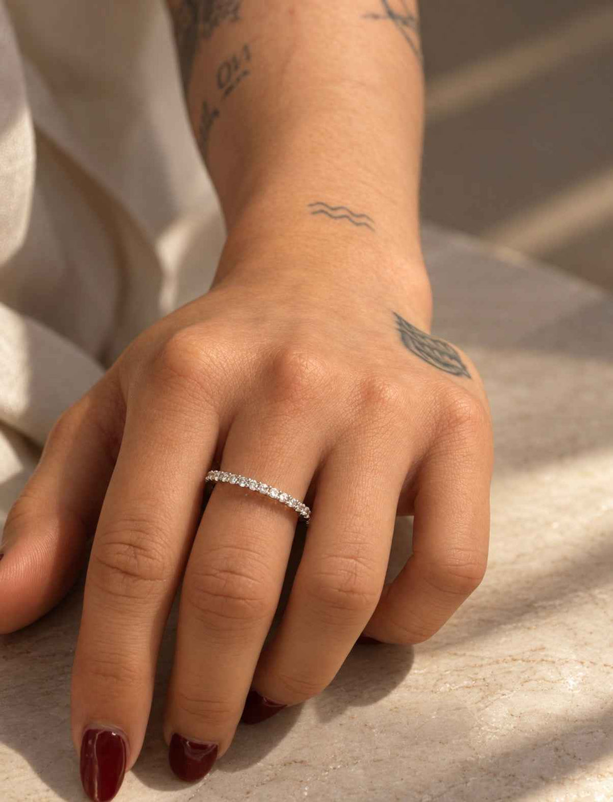 Moissanite Half Eternity Ring
