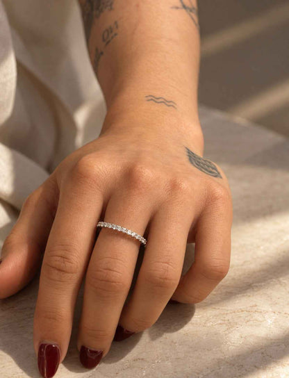Moissanite Half Eternity Ring