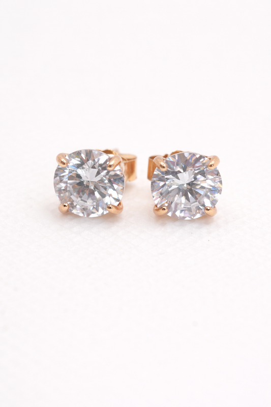Chelsea Solitaire Stud Earrings 6.5mm — 18k Gold