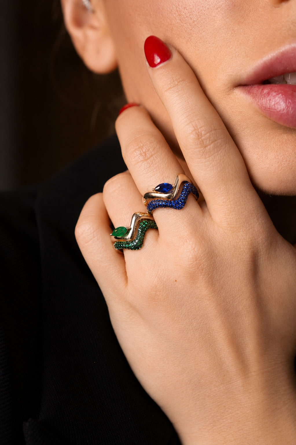Selene Emerald Fusion Ring