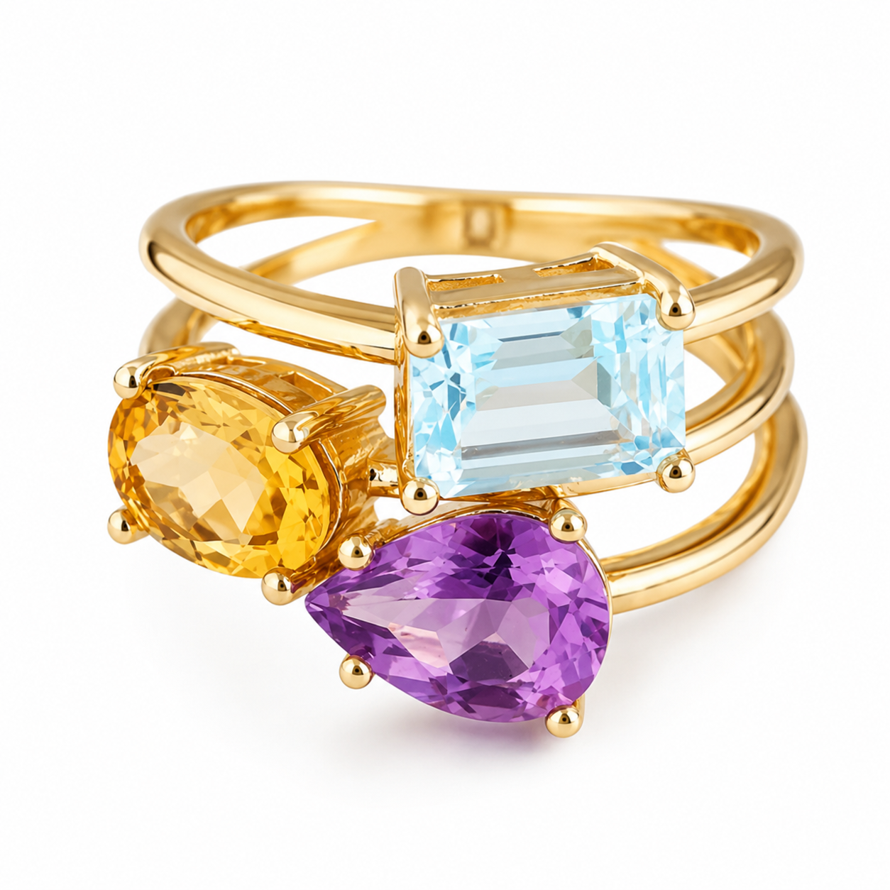 Trinity Gemstone Ring | Natural Gemstones
