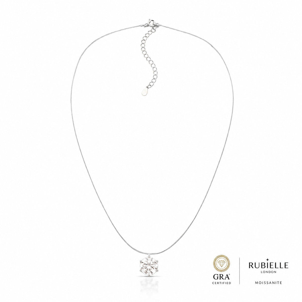 Majesty 9mm Moissanite Floating Necklace