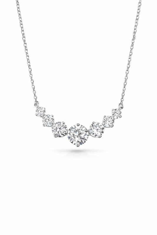 Ascot Graduated Moissanite Necklace