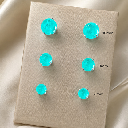 Chelsea 8mm Natural Colombian Emerald Studs