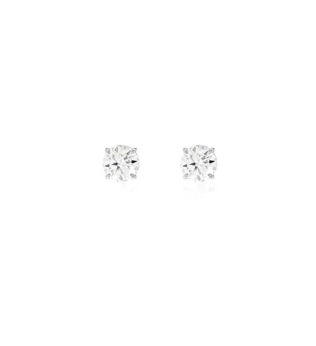 Chelsea Solitaire Stud Earrings 4mm - Rubielle London