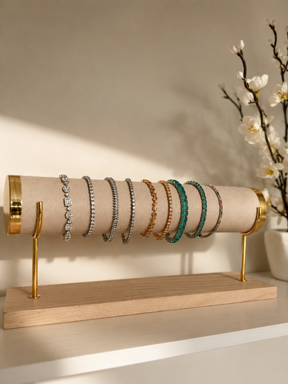 The Mayfair Champagne Tennis Bracelet - 18k Gold Vermeil - Rubielle London