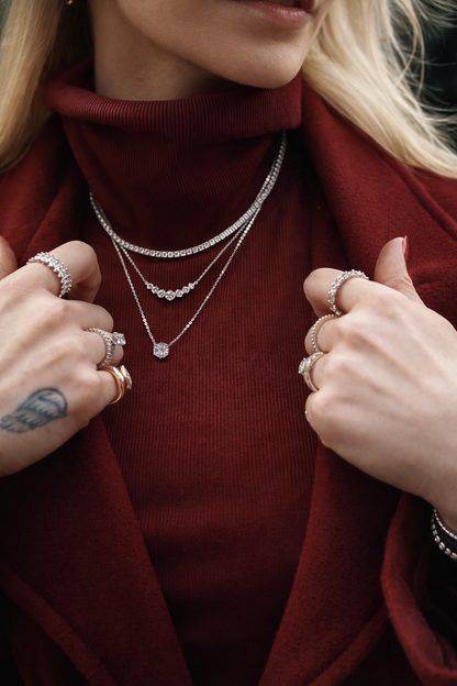 Ascot Graduated Moissanite Necklace