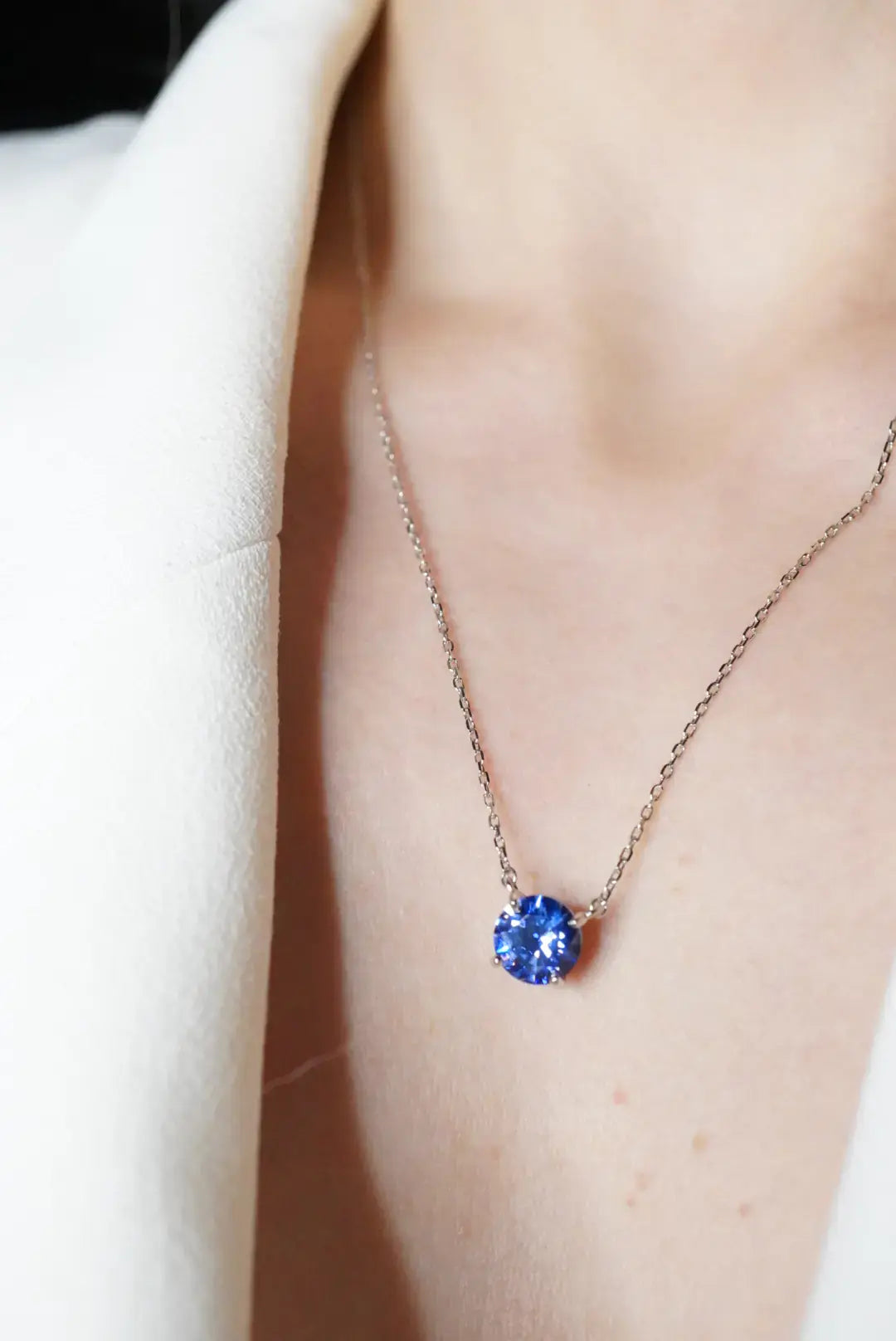 Chelsea Solitaire Tanzanite Necklace 8mm