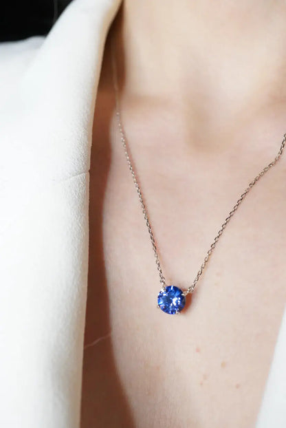 Chelsea Solitaire Tanzanite Necklace 8mm