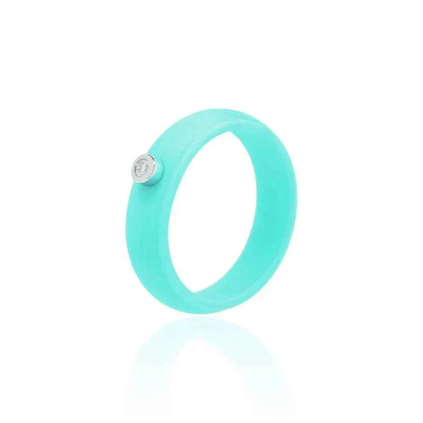 Active Cyan Moissanite Ring