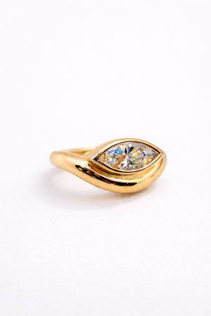 Dynasty Moissanite Pinky Ring — 18k Gold Vermeil