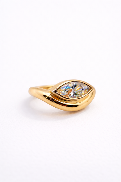 Dynasty Moissanite Pinky Ring — 18k Gold Vermeil
