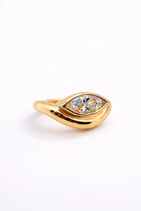Dynasty Moissanite Pinky Ring — 18k Gold Vermeil
