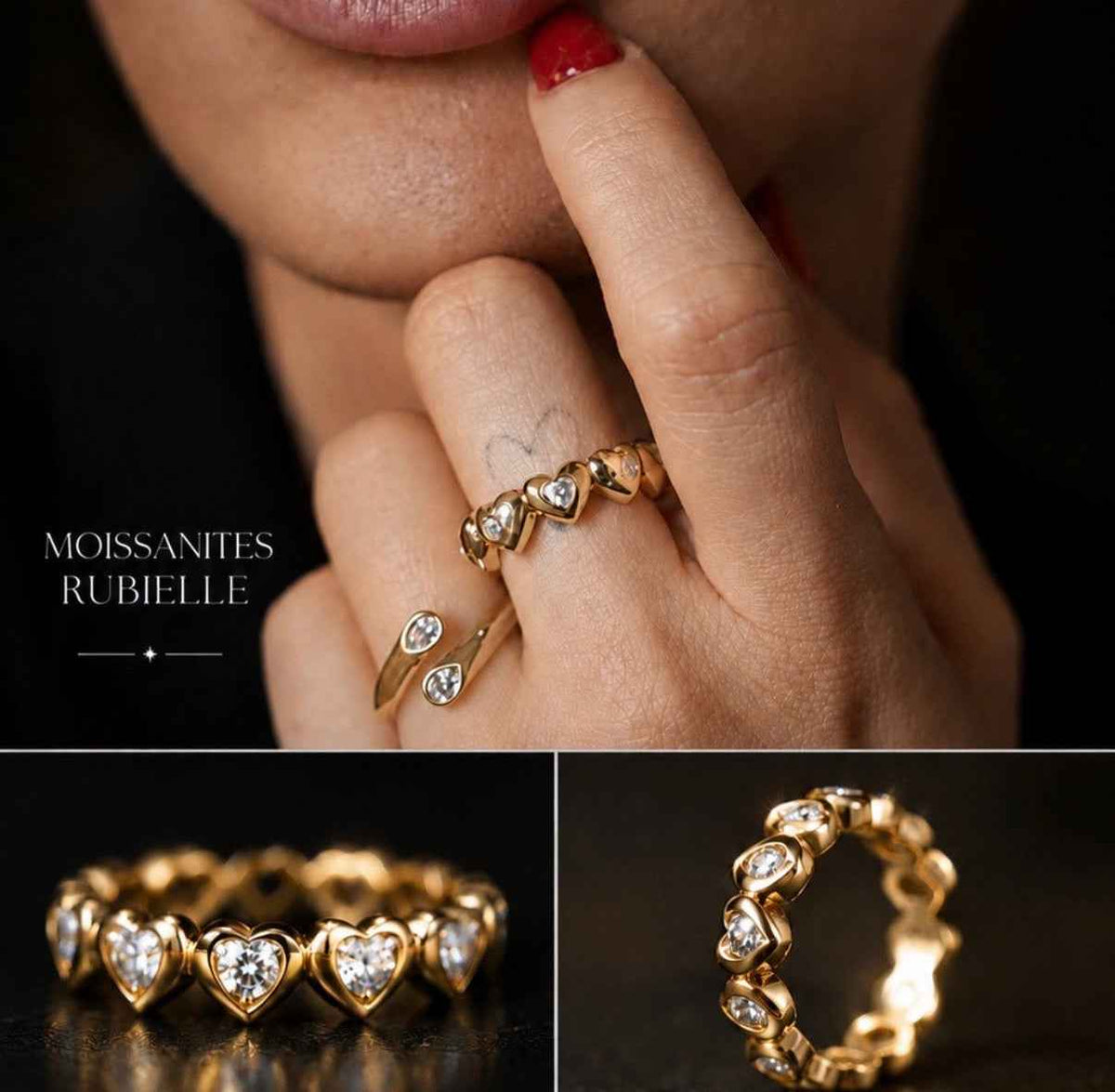 Windsor Heart Moissanite Eternity Ring