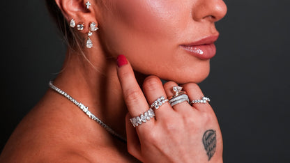 Kensington Pear Moissanite Studs