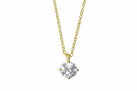 Majesty Moissanite Necklace 8mm — 14k Gold Filled
