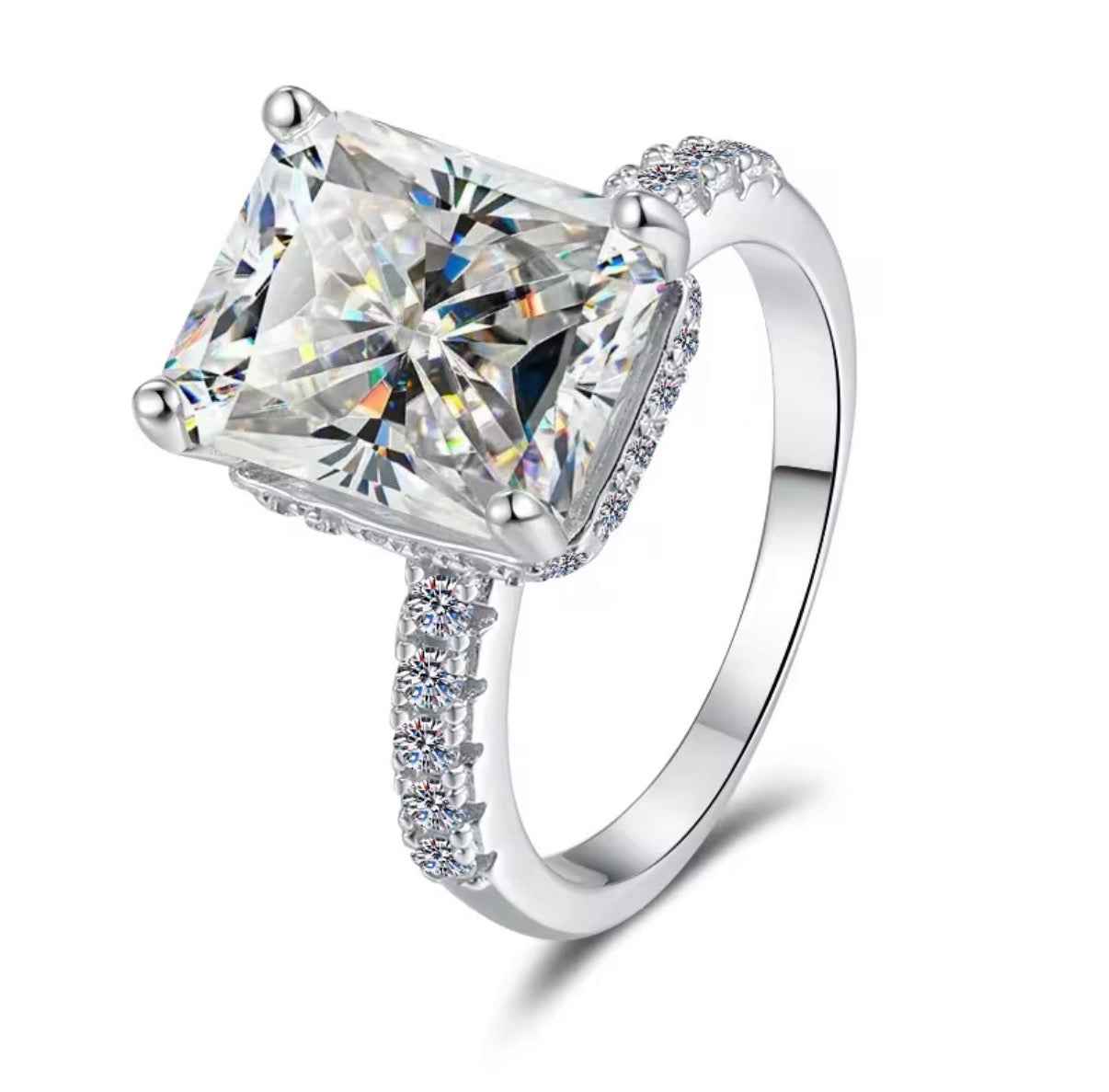 Highgrove Emerald-cut Moissanite Ring